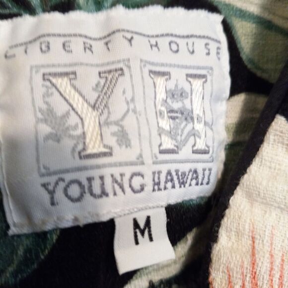 Vintage Liberty House Young Hawaii Cropped Shirt-Medium-Toggle Button-Sleeveless - Picture 8 of 8